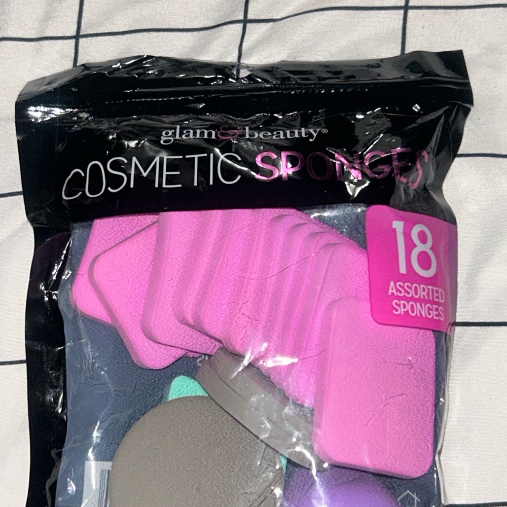 Assorted Cosmetic Sponges - Pink and Gray 15 count